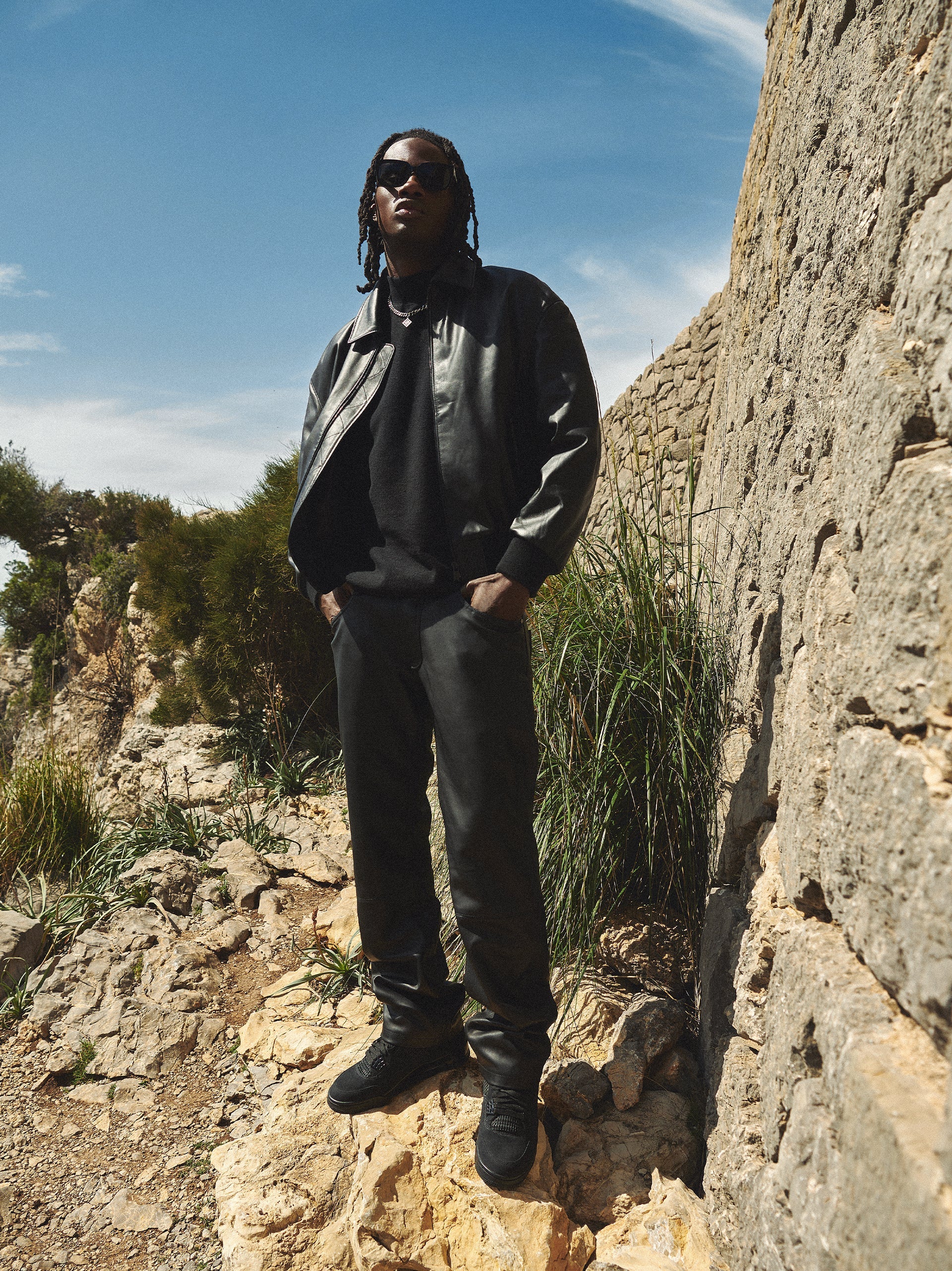 Leather Bomber Jacket - Black - DENNIS DANIEL™