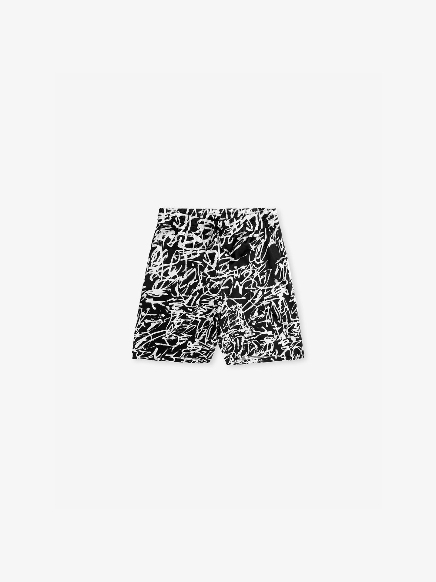 Scribble Silk Shorts - Black